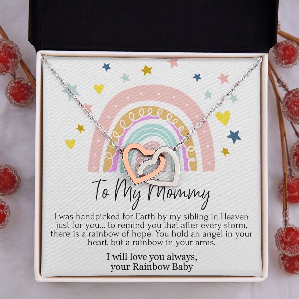 To My Mommy Interlocking Heart Necklace