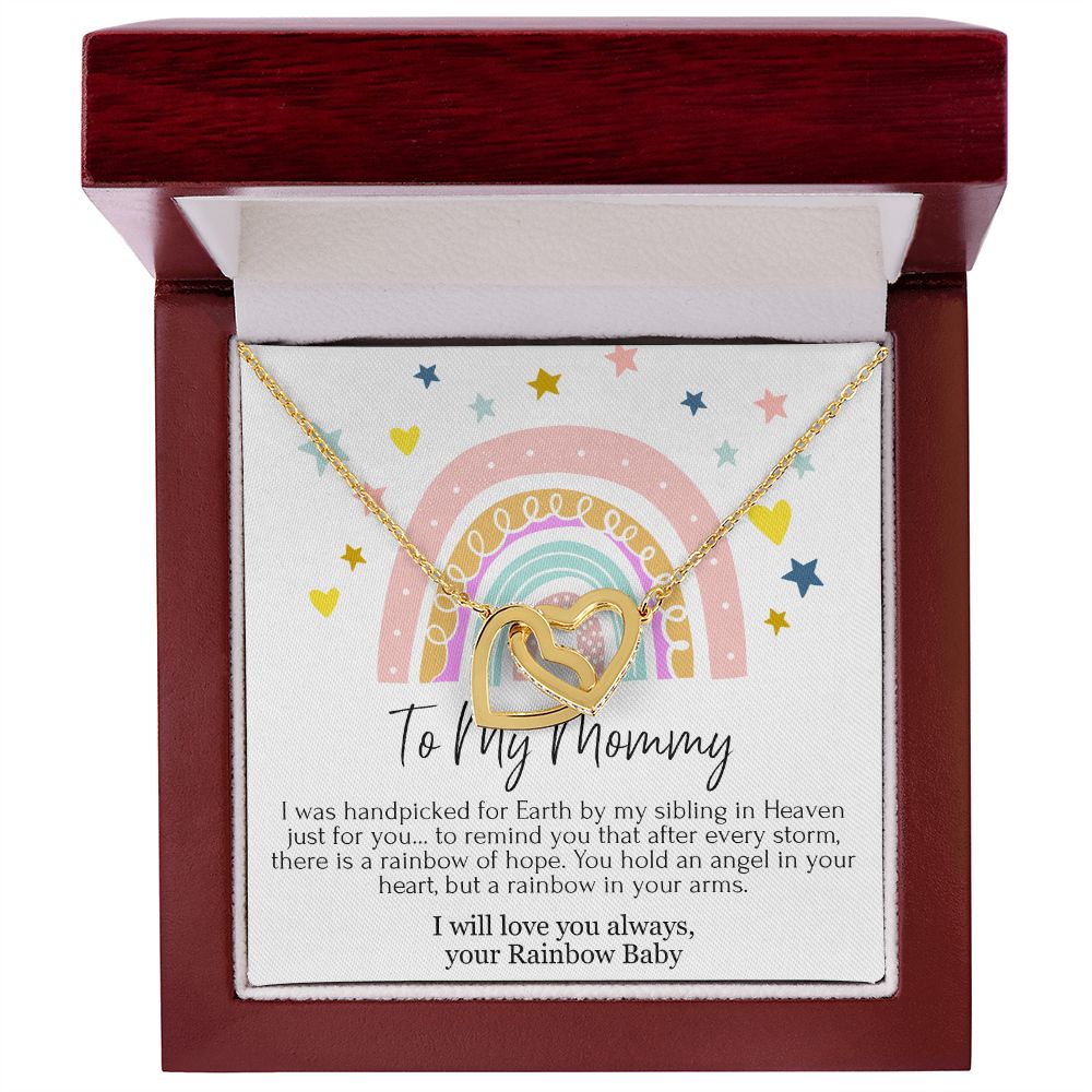 To My Mommy Interlocking Heart Necklace