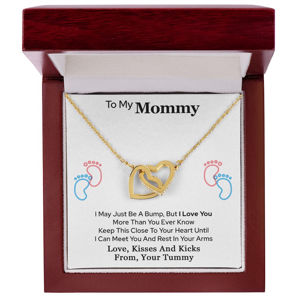 To My Mommy Interlocking Heart Necklace