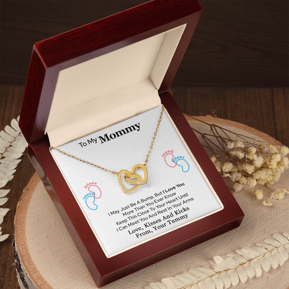 To My Mommy Interlocking Heart Necklace