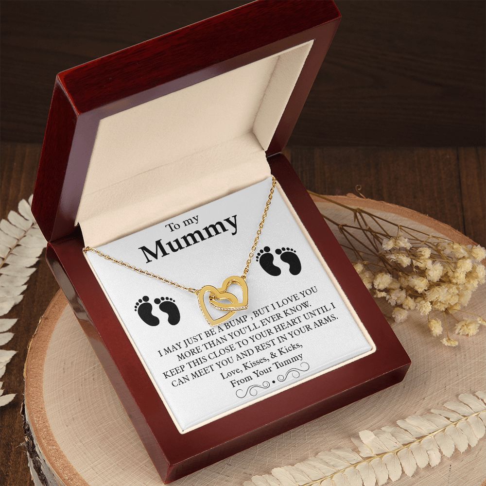 To My Mummy Interlocking Heart Necklace