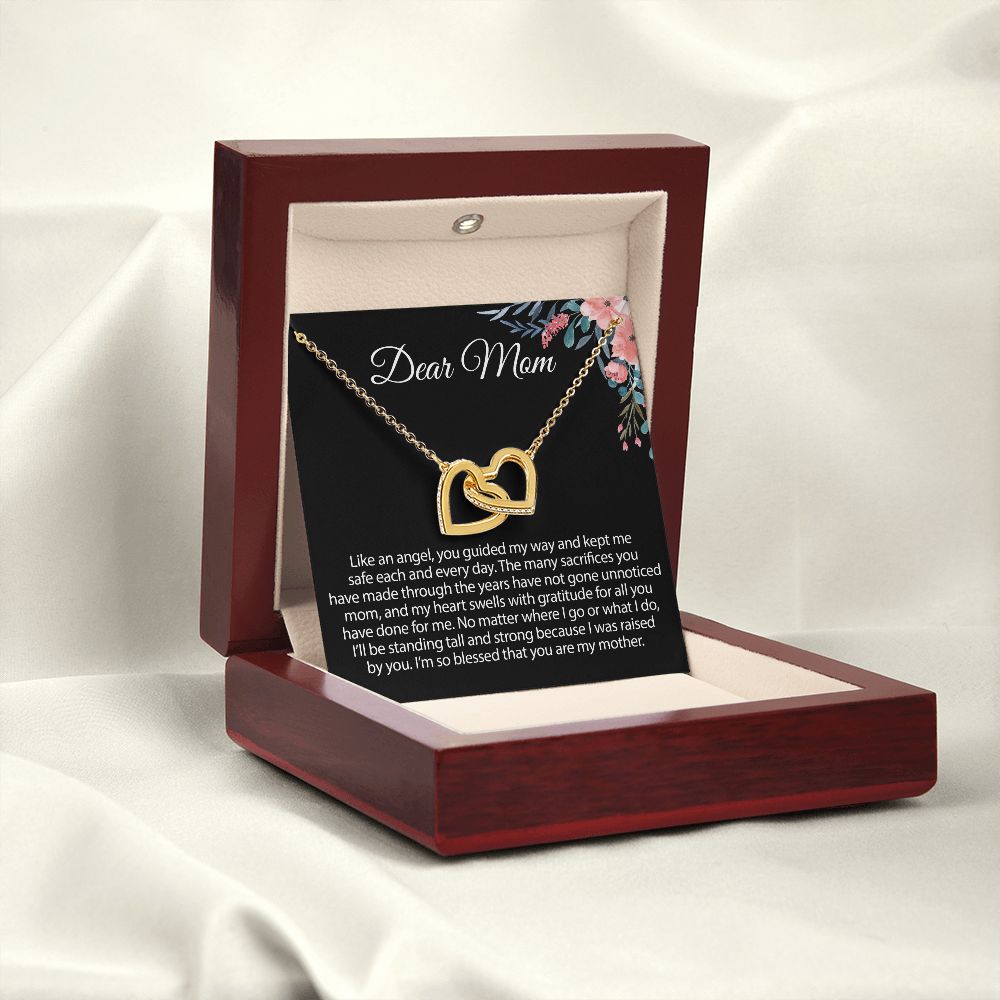 Gift For Mom From Daughter Interlocking Heart Necklace