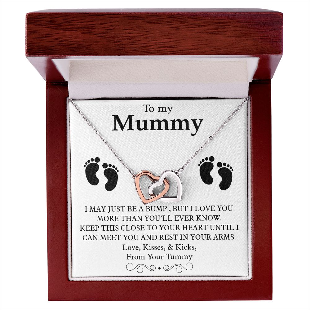 To My Mummy Interlocking Heart Necklace