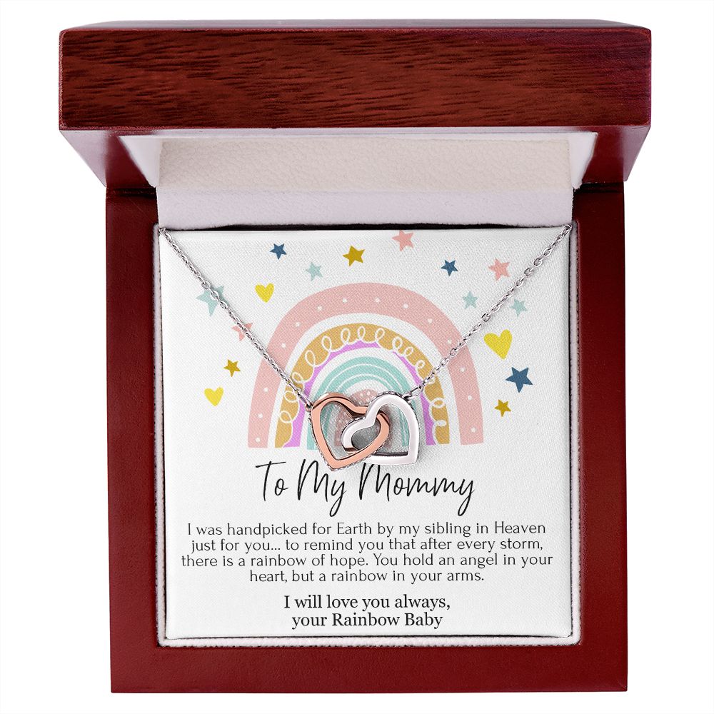 To My Mommy Interlocking Heart Necklace