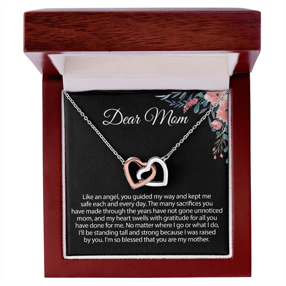 Gift For Mom From Daughter Interlocking Heart Necklace
