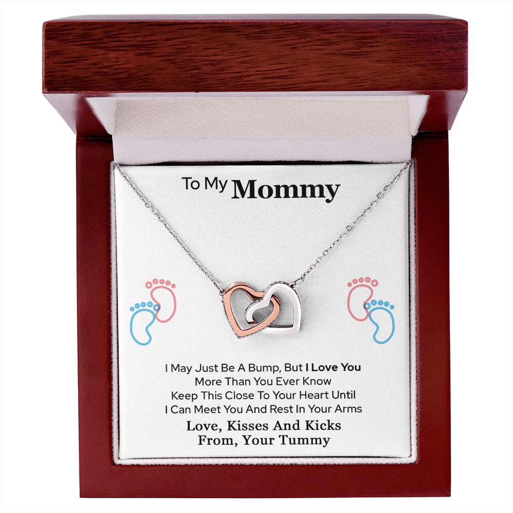 To My Mommy Interlocking Heart Necklace