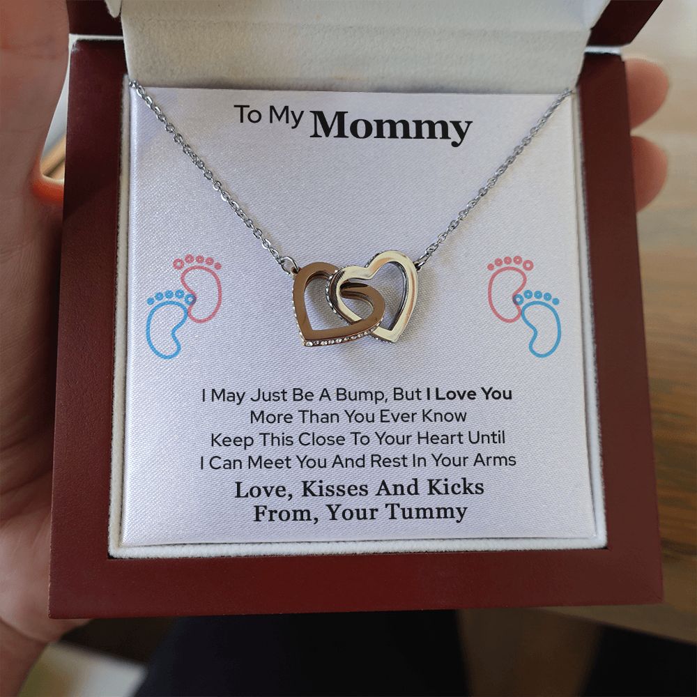 To My Mommy Interlocking Heart Necklace