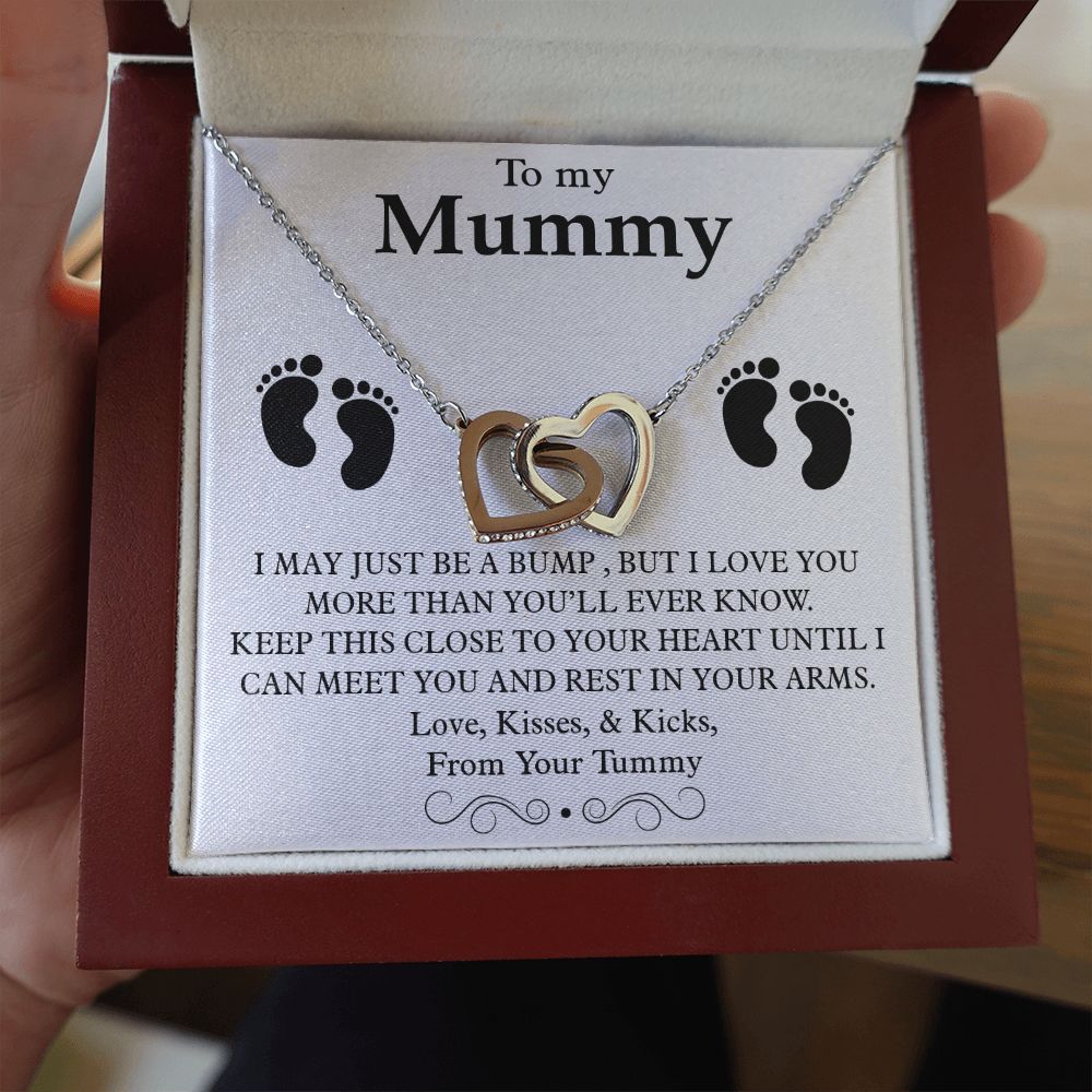 To My Mummy Interlocking Heart Necklace
