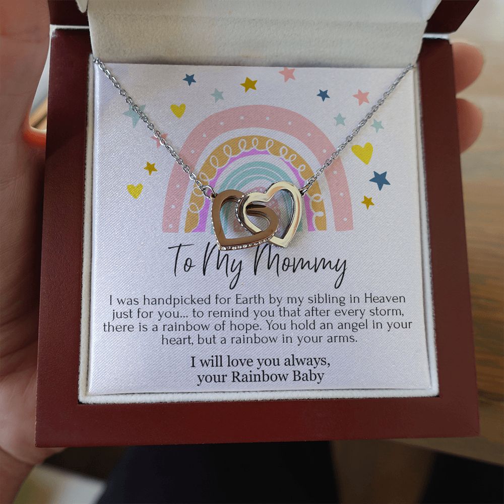 To My Mommy Interlocking Heart Necklace