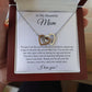 To My Beautiful Mom Interlocking Heart Necklace