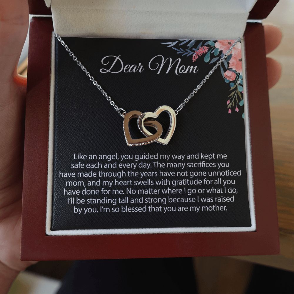 Gift For Mom From Daughter Interlocking Heart Necklace