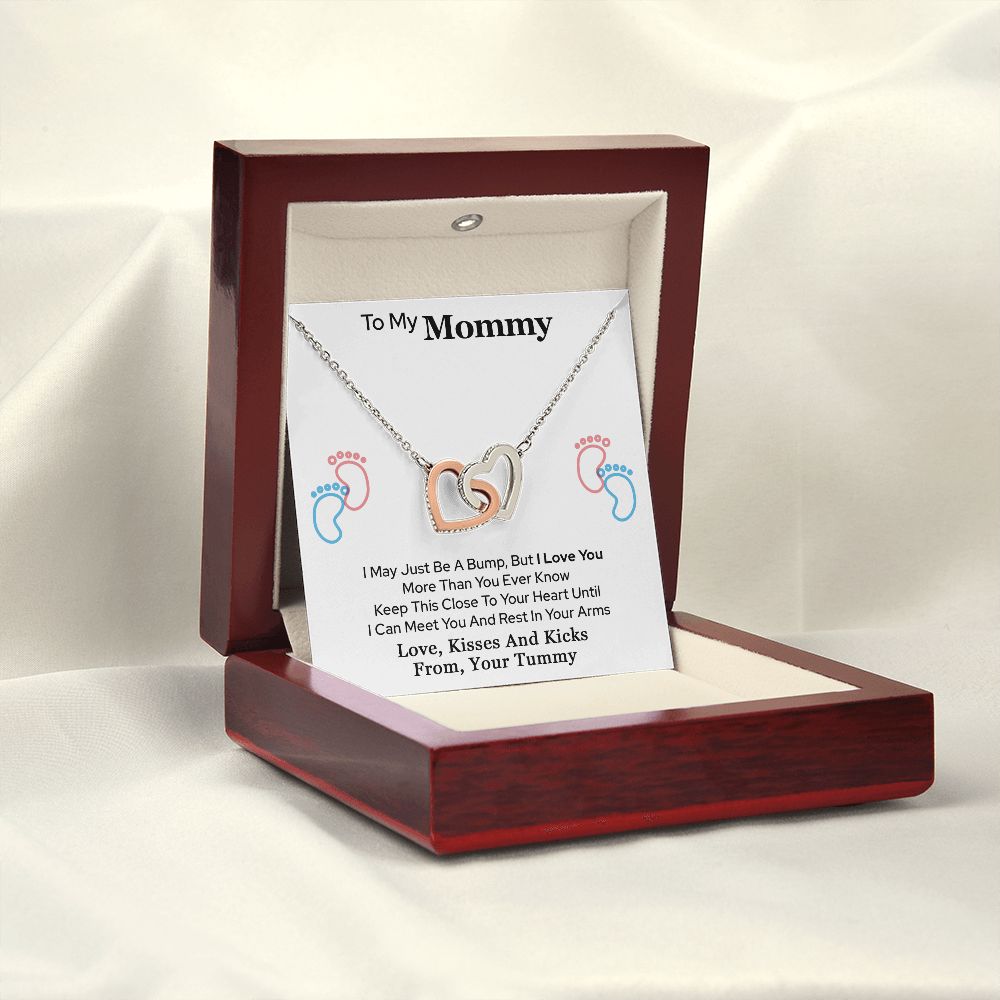 To My Mommy Interlocking Heart Necklace