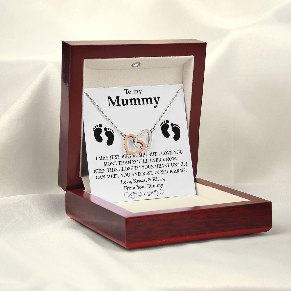 To My Mummy Interlocking Heart Necklace