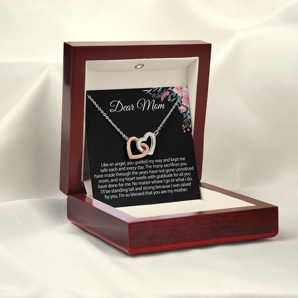 Gift For Mom From Daughter Interlocking Heart Necklace
