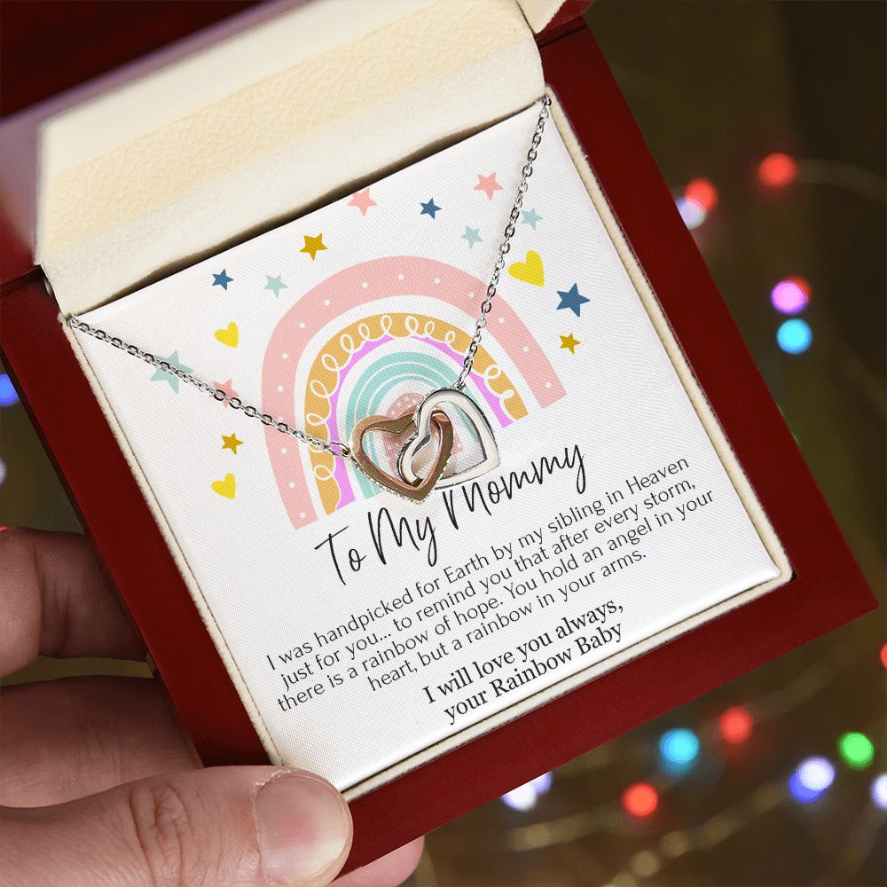 To My Mommy Interlocking Heart Necklace