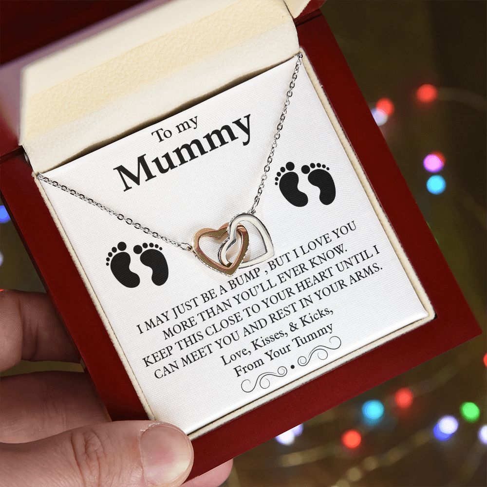To My Mummy Interlocking Heart Necklace