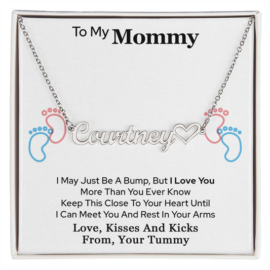 To My Mommy Heart Name Necklace