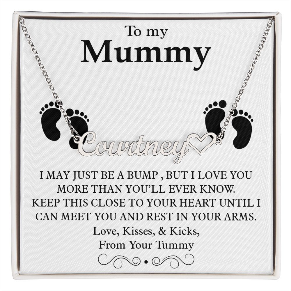 To My Mummy Heart Name Necklace
