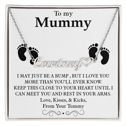 To My Mummy Heart Name Necklace