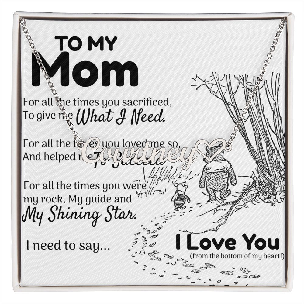 To My Mom Heart Name Necklace