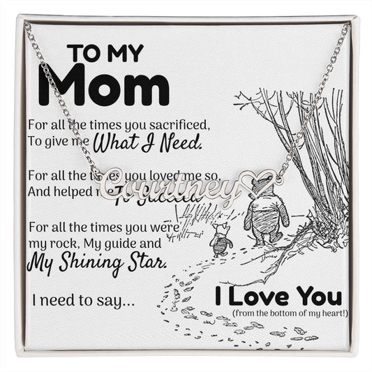 To My Mom Heart Name Necklace