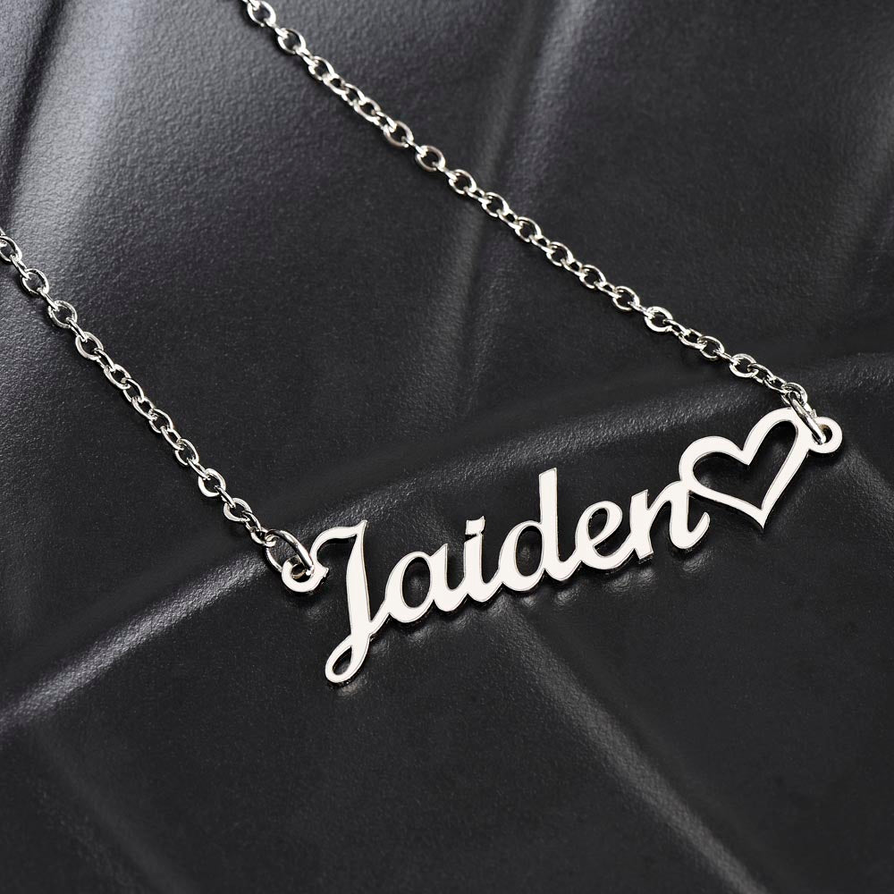 To My Wonderful Mother in Law Heart Name Necklace