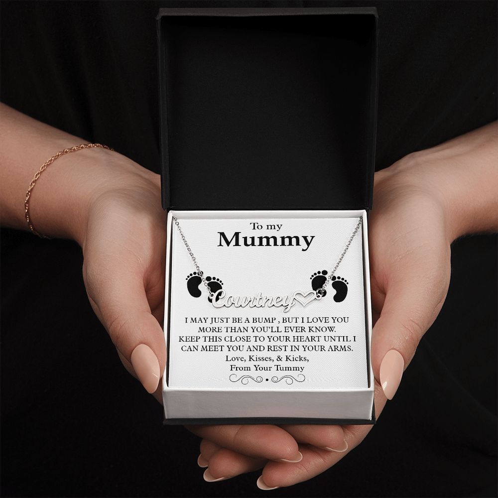 To My Mummy Heart Name Necklace