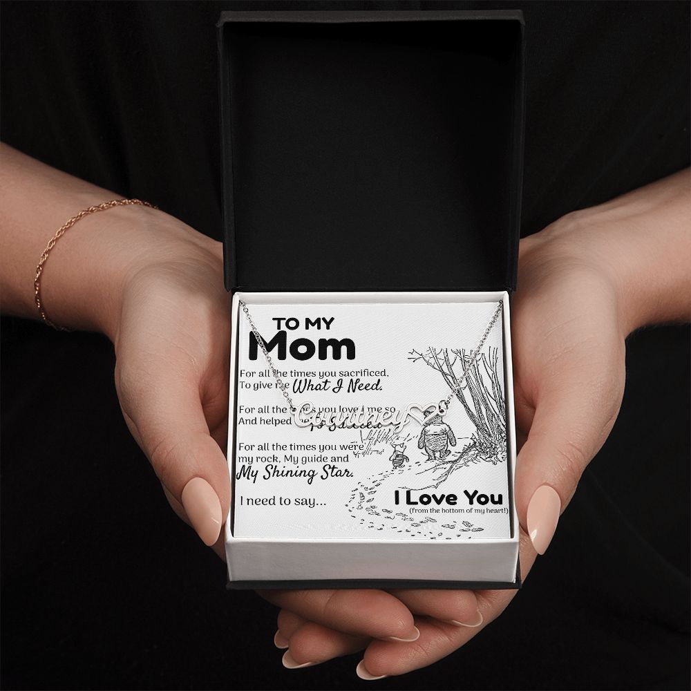 To My Mom Heart Name Necklace