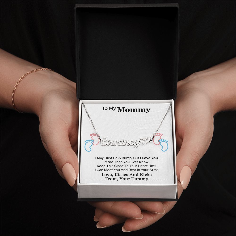 To My Mommy Heart Name Necklace
