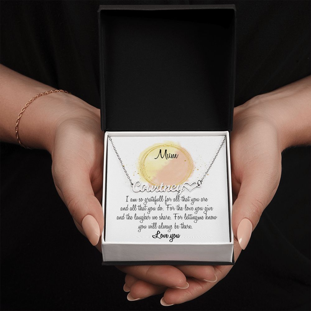 Gift For Mum Heart Name Necklace