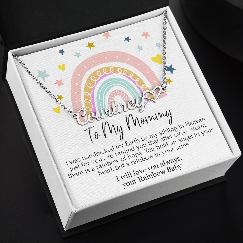 To My Mommy Heart Name Necklace