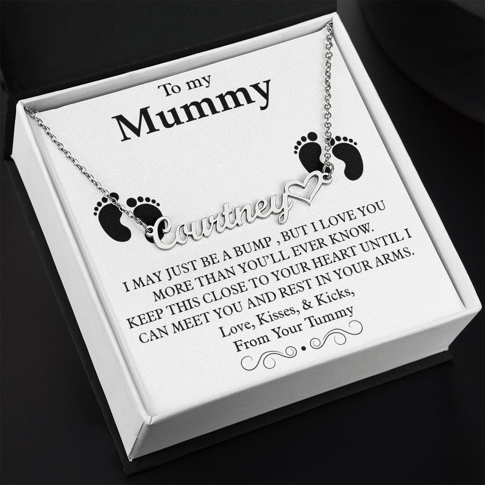 To My Mummy Heart Name Necklace