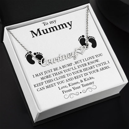 To My Mummy Heart Name Necklace