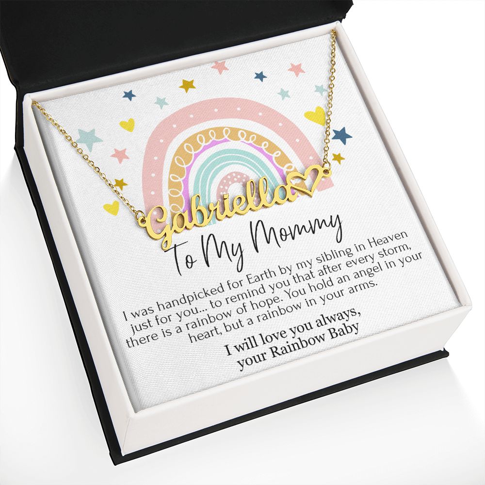 To My Mommy Heart Name Necklace