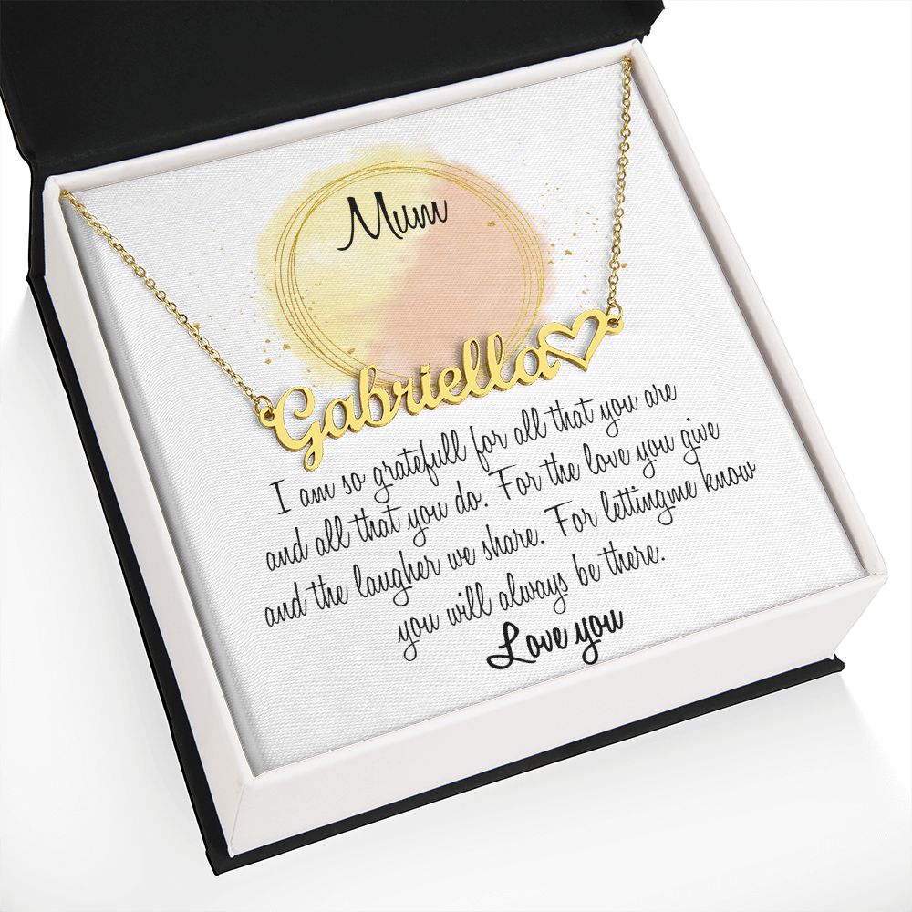 Gift For Mum Heart Name Necklace