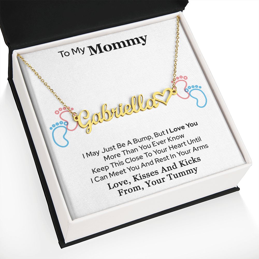 To My Mommy Heart Name Necklace