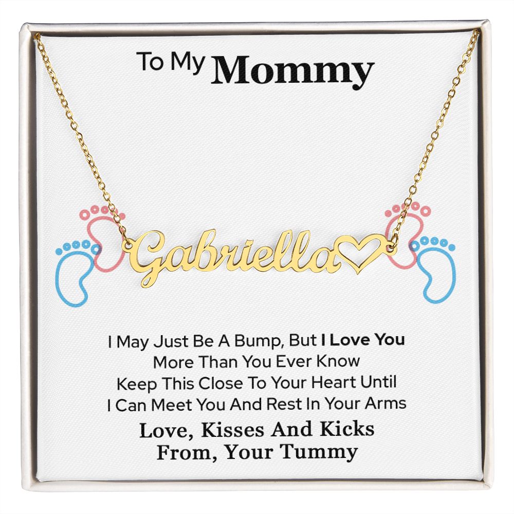 To My Mommy Heart Name Necklace
