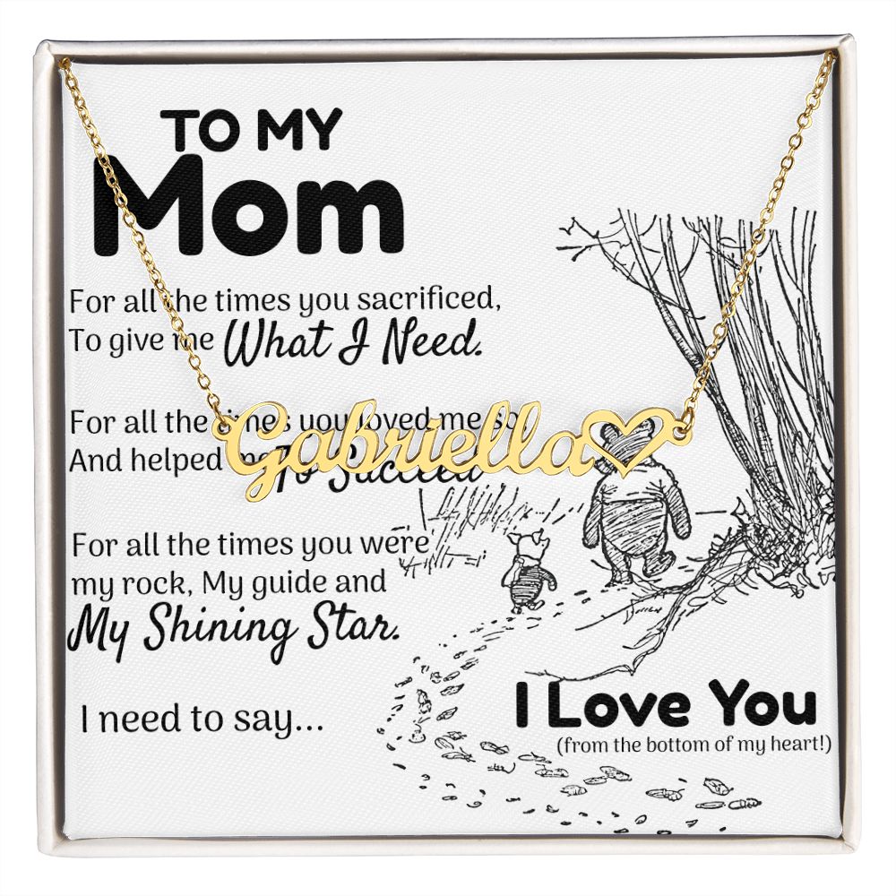 To My Mom Heart Name Necklace