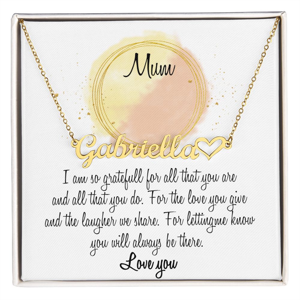 Gift For Mum Heart Name Necklace