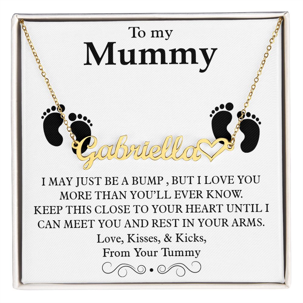 To My Mummy Heart Name Necklace