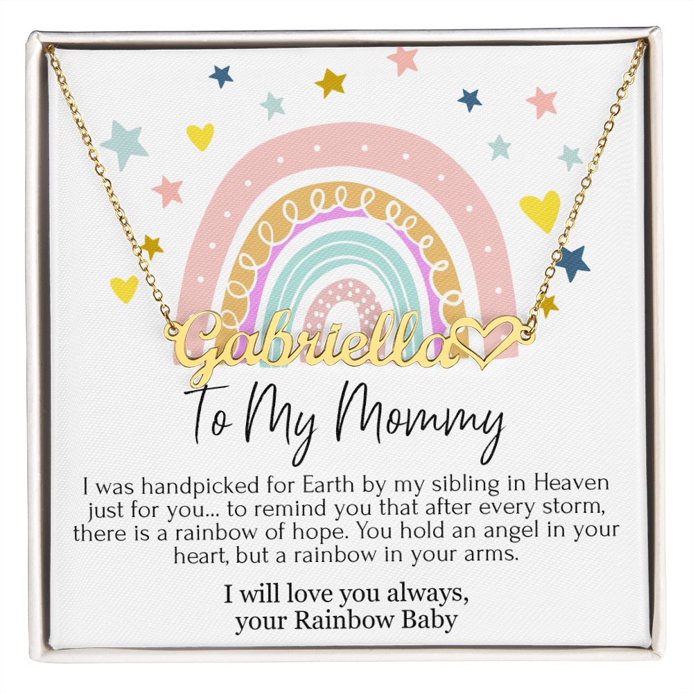To My Mommy Heart Name Necklace