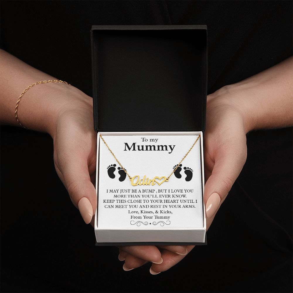 To My Mummy Heart Name Necklace