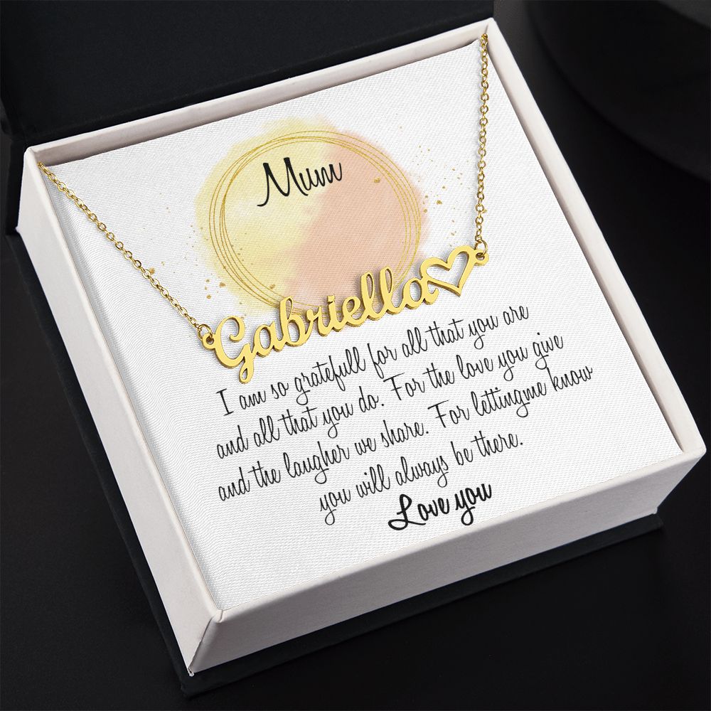 Gift For Mum Heart Name Necklace