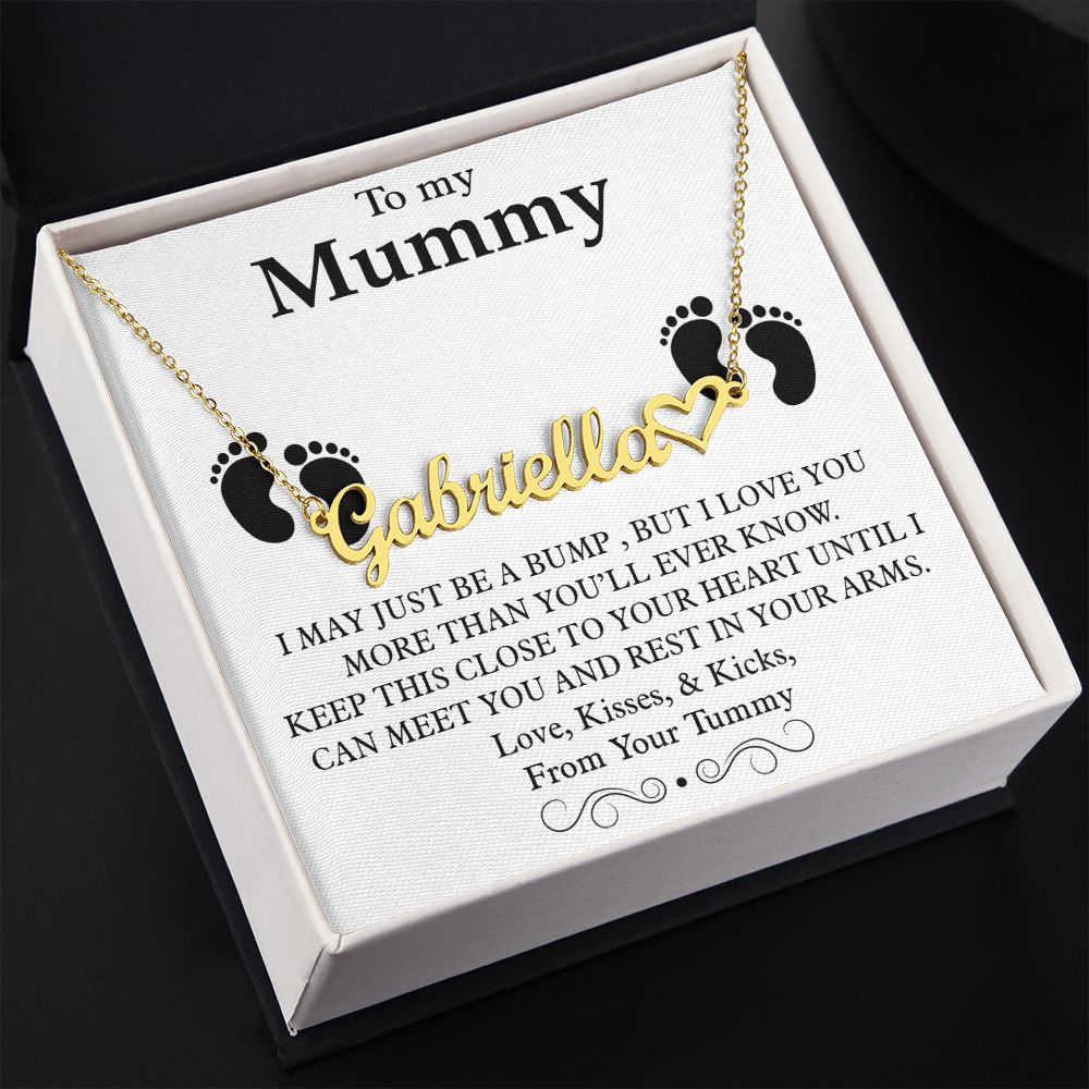 To My Mummy Heart Name Necklace