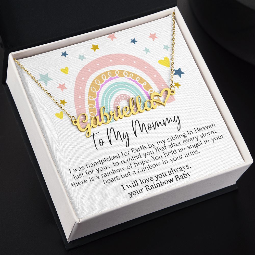 To My Mommy Heart Name Necklace