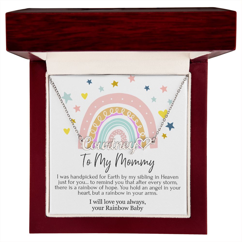 To My Mommy Heart Name Necklace