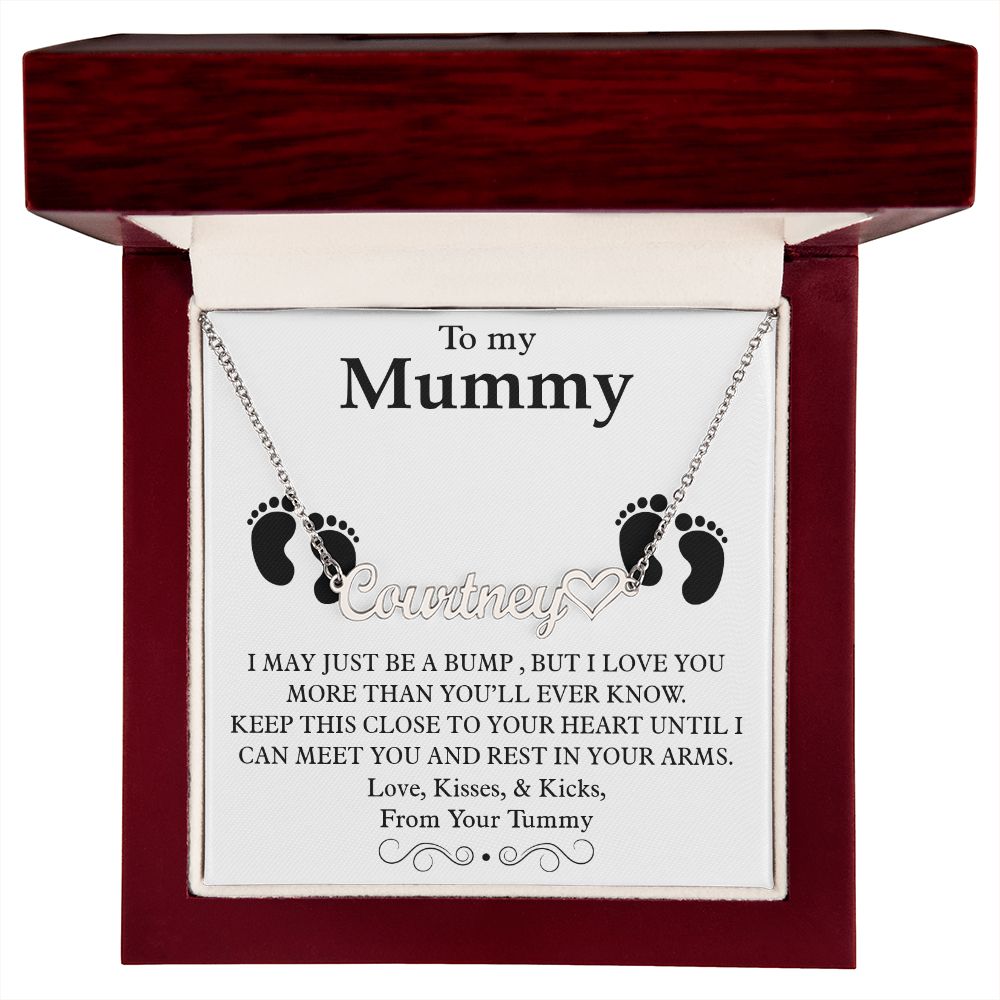 To My Mummy Heart Name Necklace