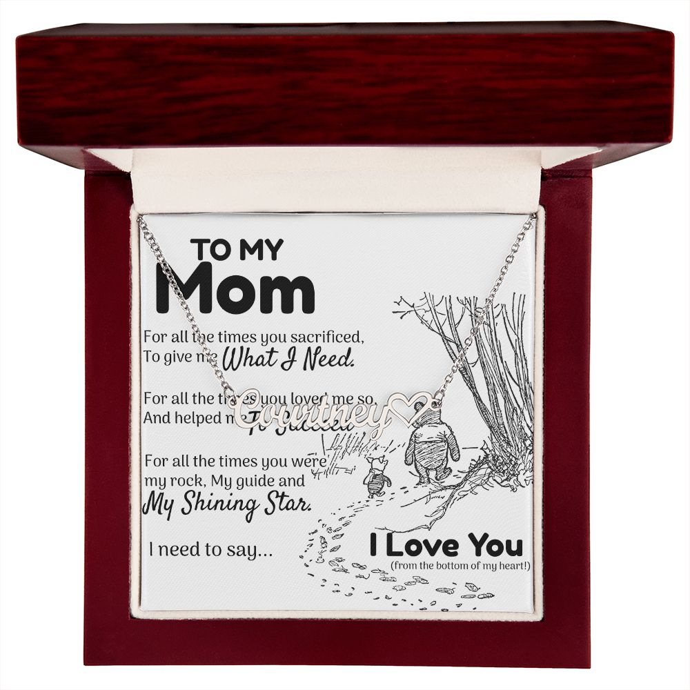To My Mom Heart Name Necklace