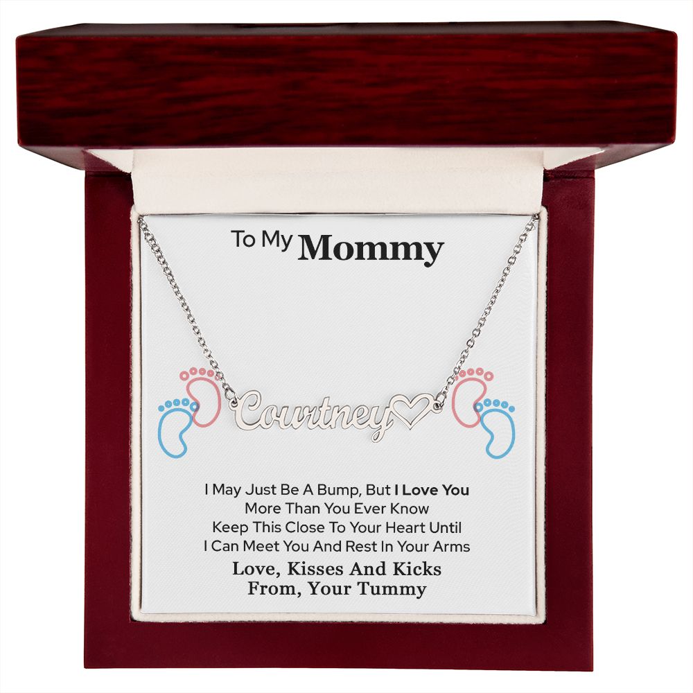 To My Mommy Heart Name Necklace