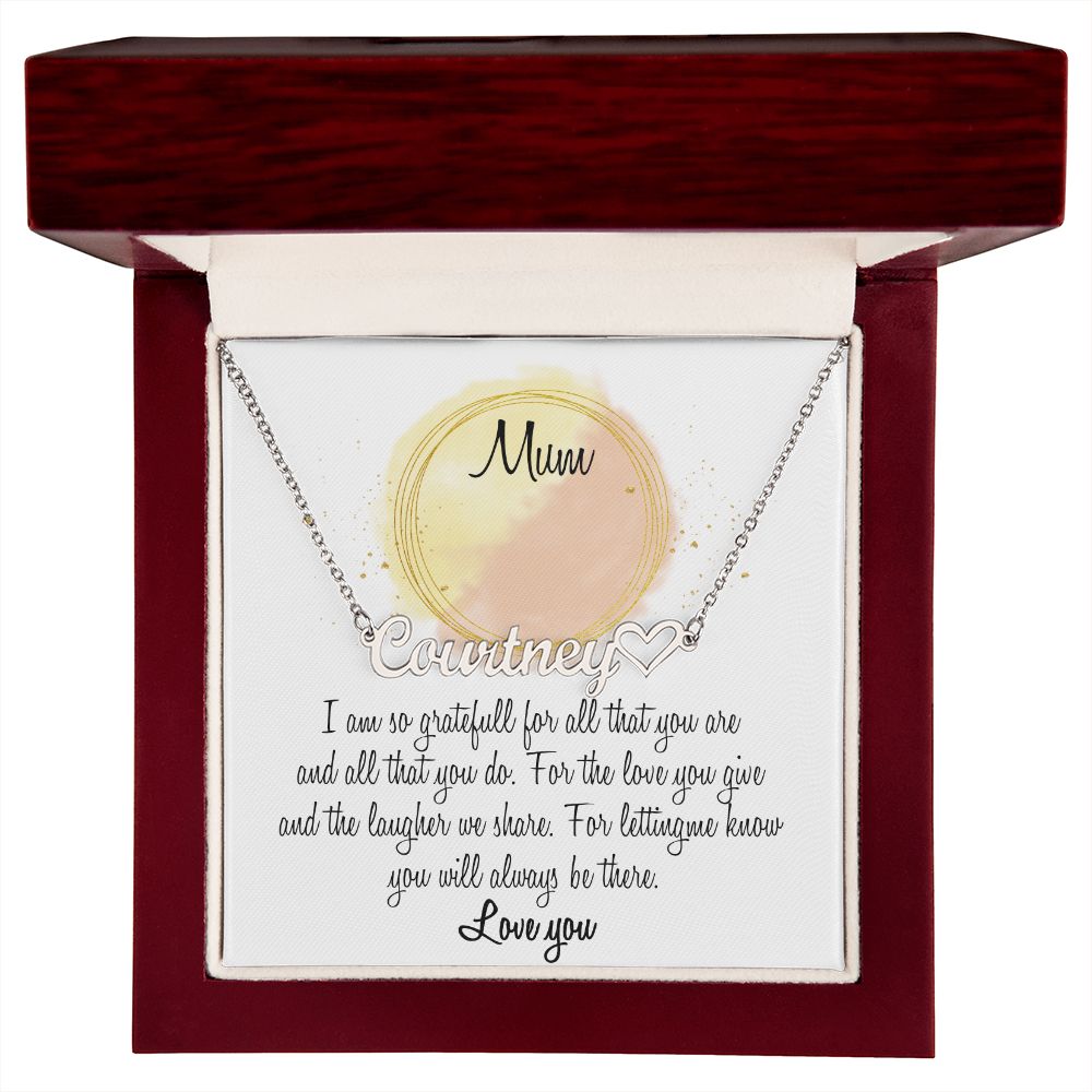 Gift For Mum Heart Name Necklace